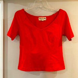 Tatyana Orange v-neck top size medium excellent condition
